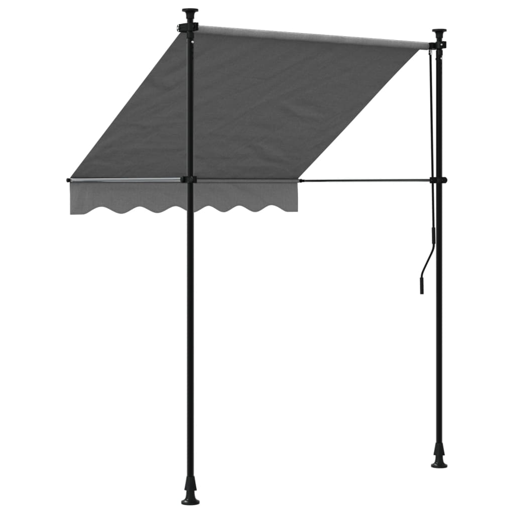 Uttrekkbar Markise Antrasitt 150X150 Cm Stoff Og Stål