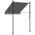 Uttrekkbar Markise Antrasitt 150X150 Cm Stoff Og Stål