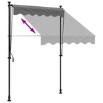 Uttrekkbar Markise Antrasitt 150X150 Cm Stoff Og Stål
