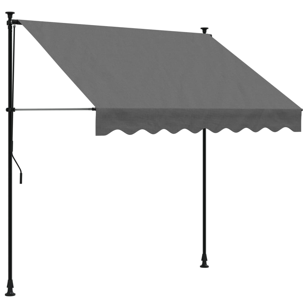 Uttrekkbar Markise Antrasitt 200X150 Cm Stoff Og Stål