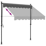 Uttrekkbar Markise Antrasitt 200X150 Cm Stoff Og Stål