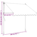 Uttrekkbar Markise Antrasitt 200X150 Cm Stoff Og Stål