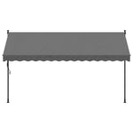 Uttrekkbar Markise Antrasitt 350X150 Cm Stoff Og Stål