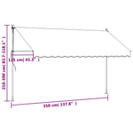 Uttrekkbar Markise Antrasitt 350X150 Cm Stoff Og Stål