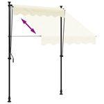 Uttrekkbar Markise Kremhvit 150X150 Cm Stoff Og Stål