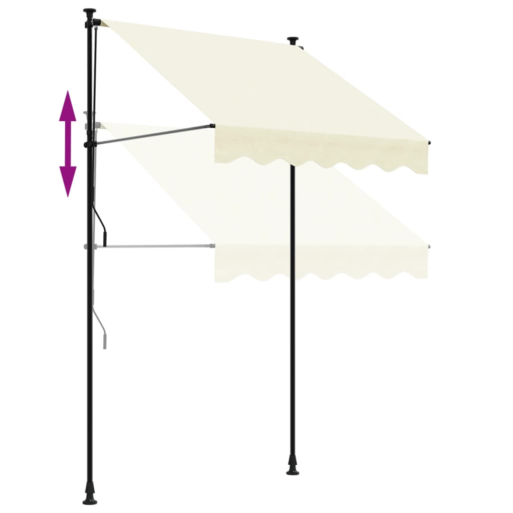 Uttrekkbar Markise Kremhvit 150X150 Cm Stoff Og Stål