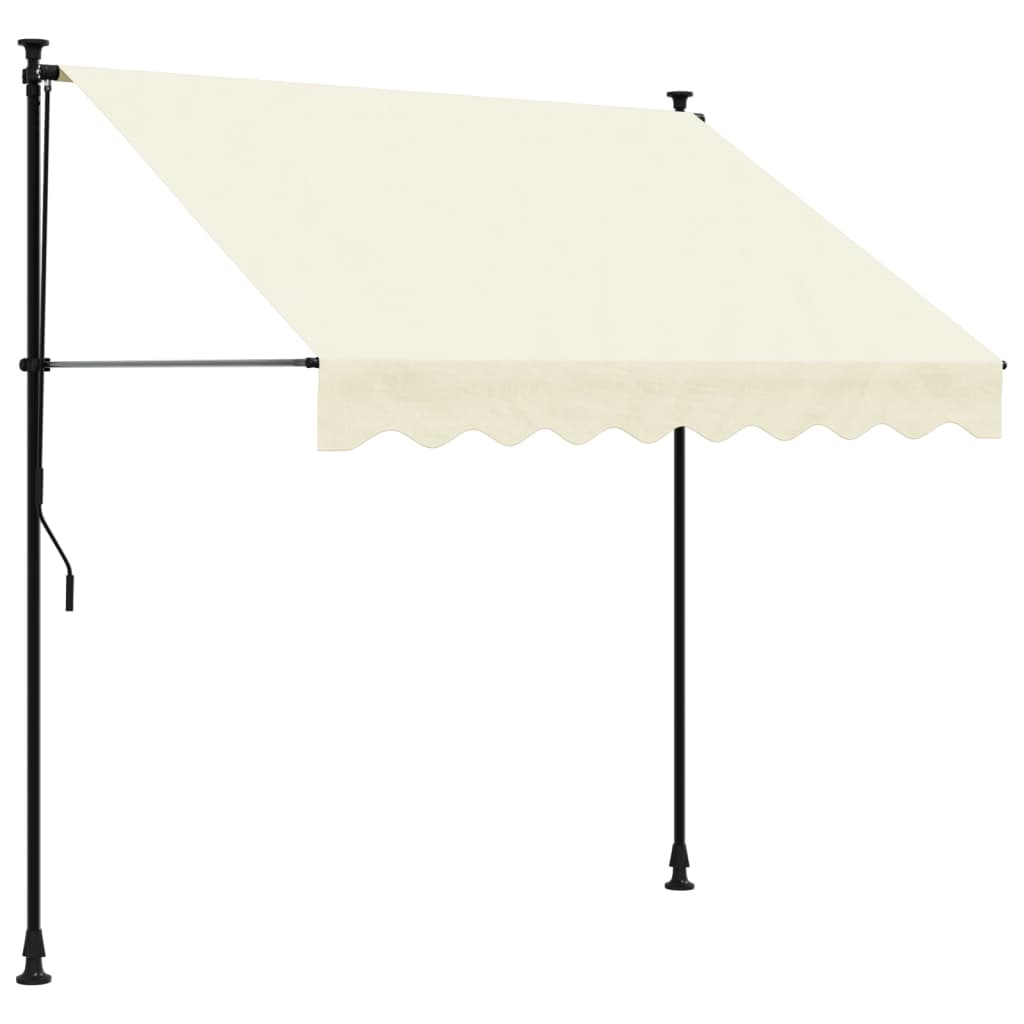 Uttrekkbar Markise Kremhvit 200X150 Cm Stoff Og Stål