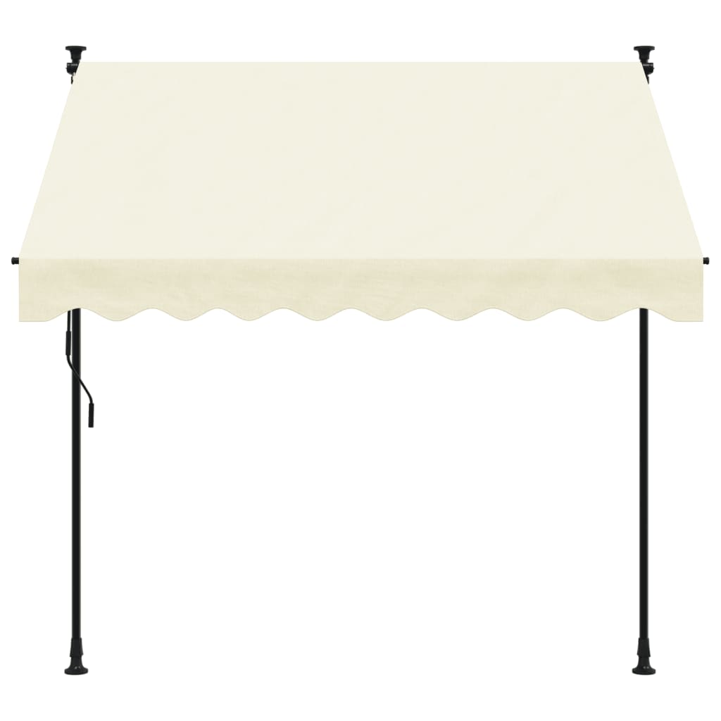 Uttrekkbar Markise Kremhvit 200X150 Cm Stoff Og Stål