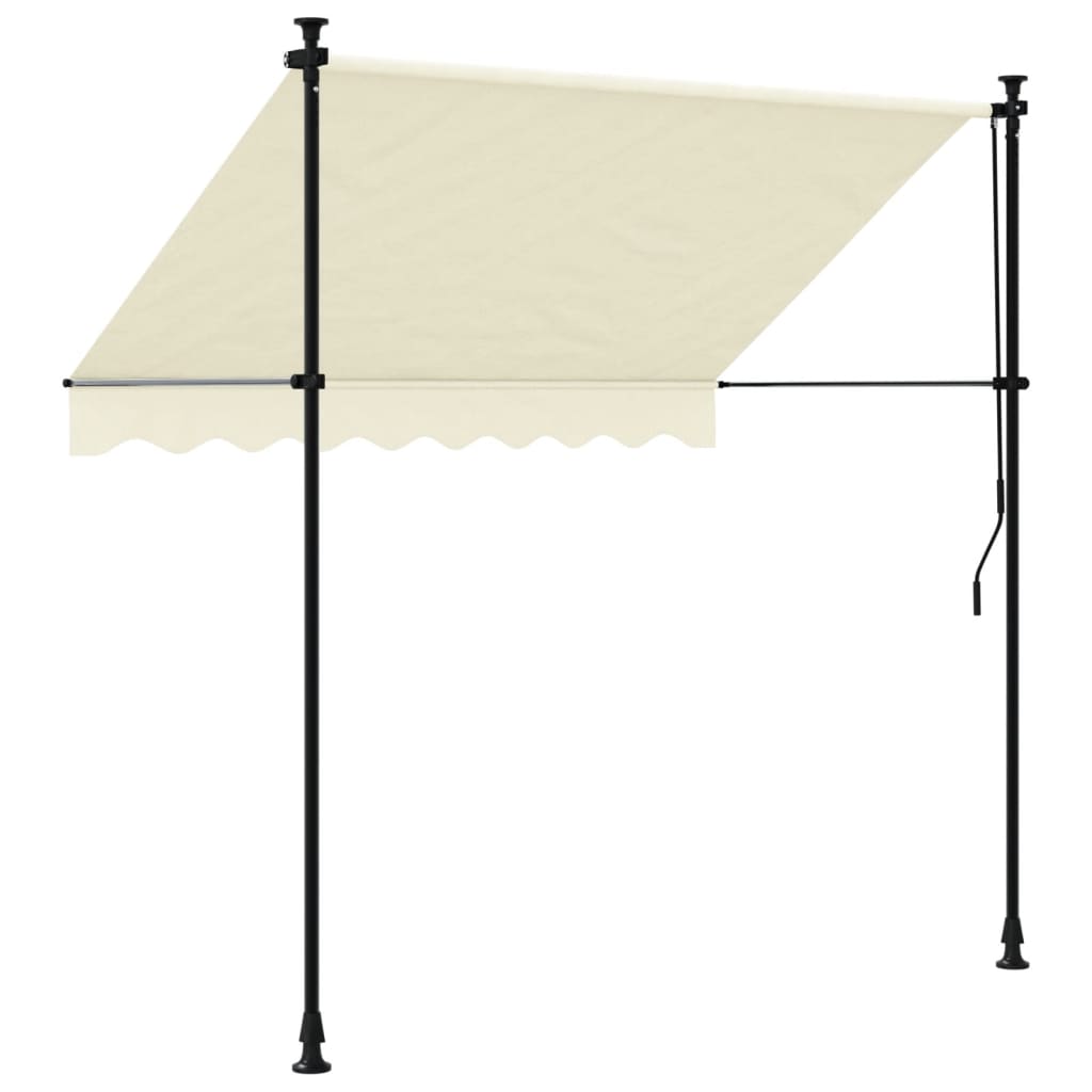 Uttrekkbar Markise Kremhvit 200X150 Cm Stoff Og Stål