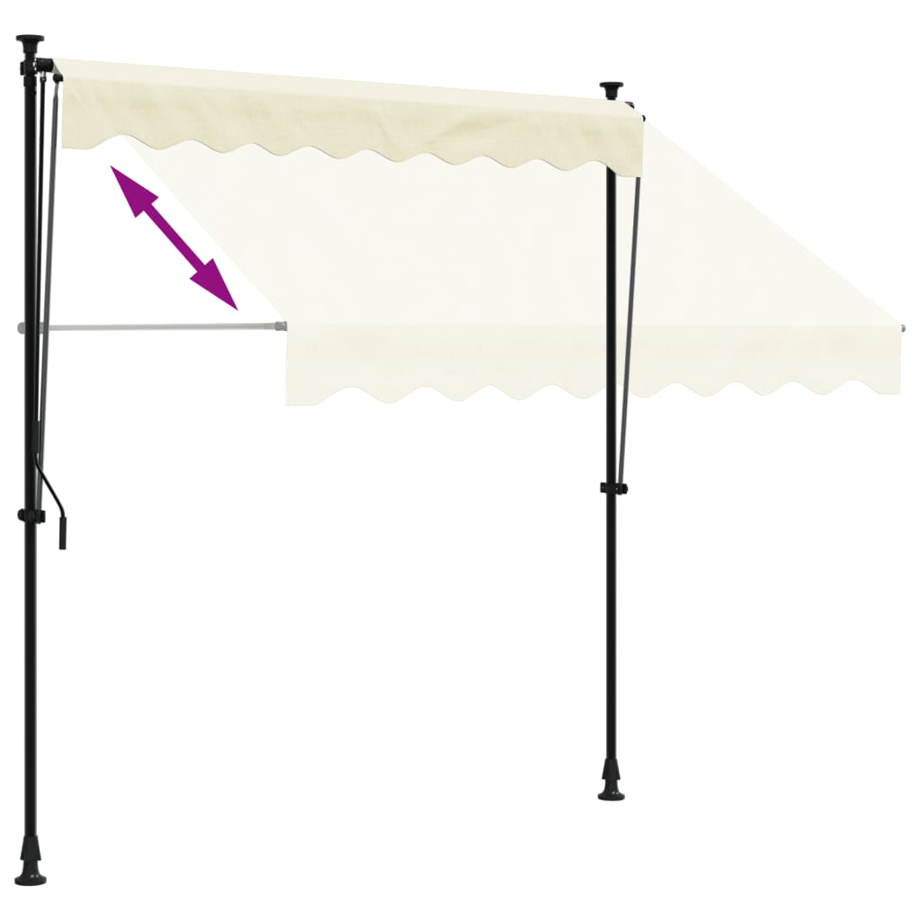 Uttrekkbar Markise Kremhvit 200X150 Cm Stoff Og Stål