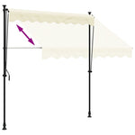 Uttrekkbar Markise Kremhvit 200X150 Cm Stoff Og Stål