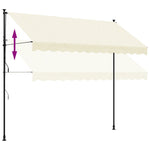 Uttrekkbar Markise Kremhvit 300X150 Cm Stoff Og Stål