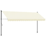Uttrekkbar Markise Kremhvit 400X150 Cm Stoff Og Stål