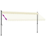 Uttrekkbar Markise Kremhvit 400X150 Cm Stoff Og Stål