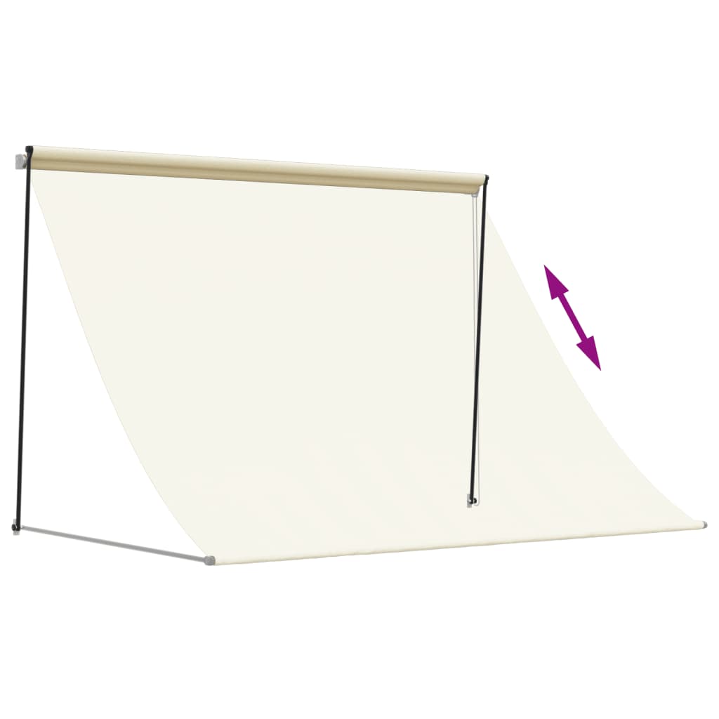 Uttrekkbar Markise Kremhvit 200X150 Cm Stoff Og Stål