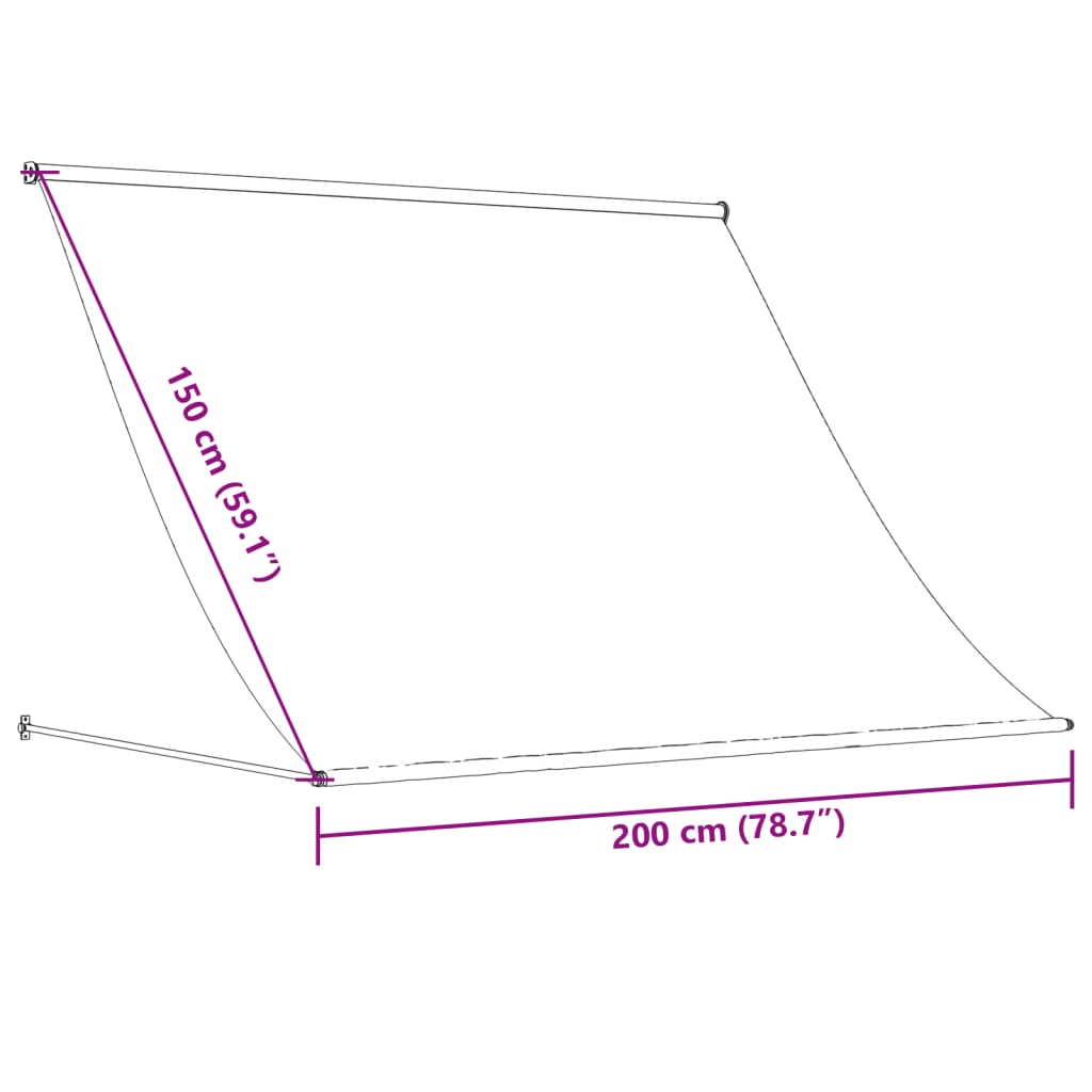Uttrekkbar Markise Kremhvit 200X150 Cm Stoff Og Stål