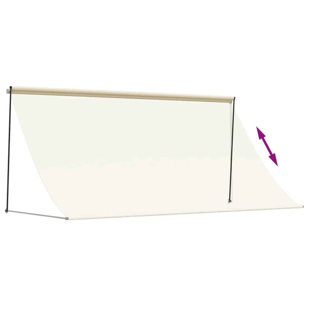 Uttrekkbar Markise Kremhvit 300X150 Cm Stoff Og Stål