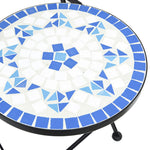 Bistrobord Med Mosaikk Blå Og Hvit Jern Og Keramikk