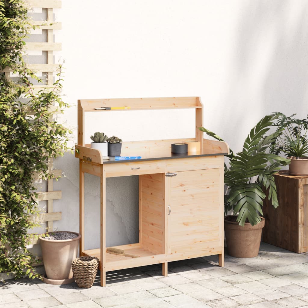 Pottebord Med Skap 110,5X45X124,5 Cm Heltre Gran