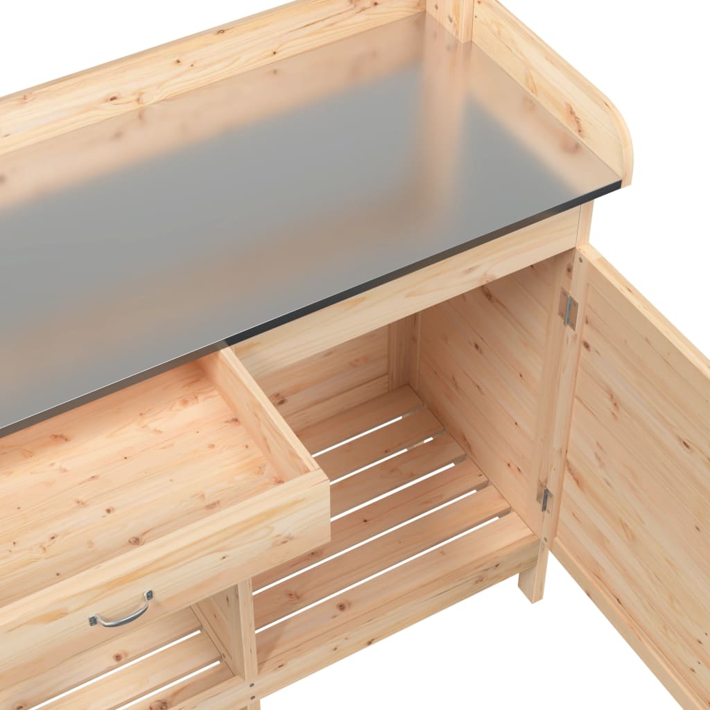 Pottebord Med Skap 110,5X45X124,5 Cm Heltre Gran