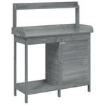 Pottebord Med Skap Grå 110,5X45X124,5 Cm Heltre Gran