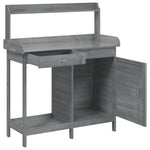 Pottebord Med Skap Grå 110,5X45X124,5 Cm Heltre Gran