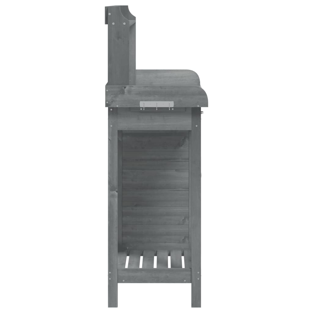 Pottebord Med Skap Grå 110,5X45X124,5 Cm Heltre Gran
