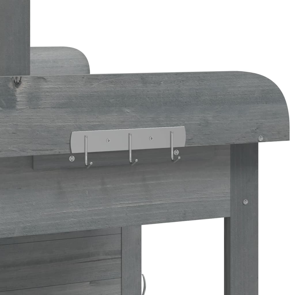 Pottebord Med Skap Grå 110,5X45X124,5 Cm Heltre Gran