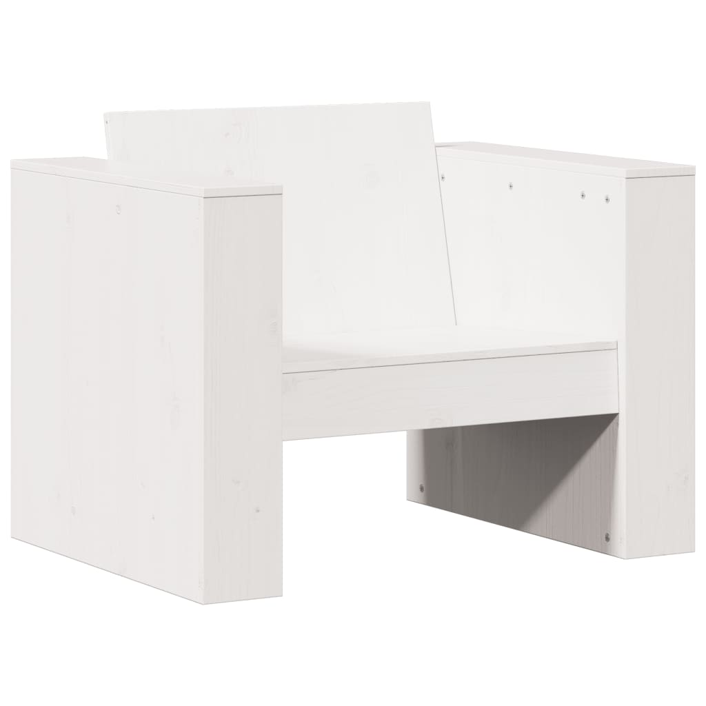 Hagesofa Hvit 79X60X62 Cm Heltre Furu