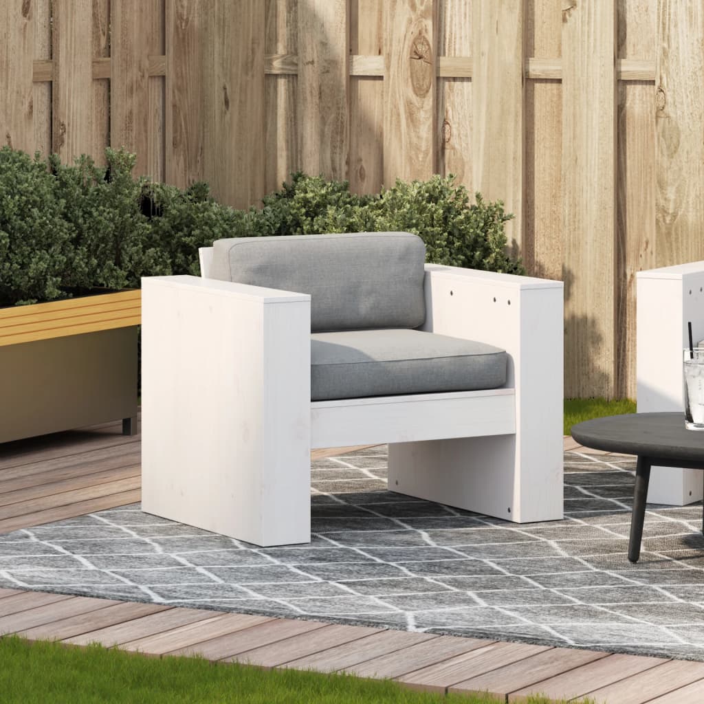 Hagesofa Hvit 79X60X62 Cm Heltre Furu