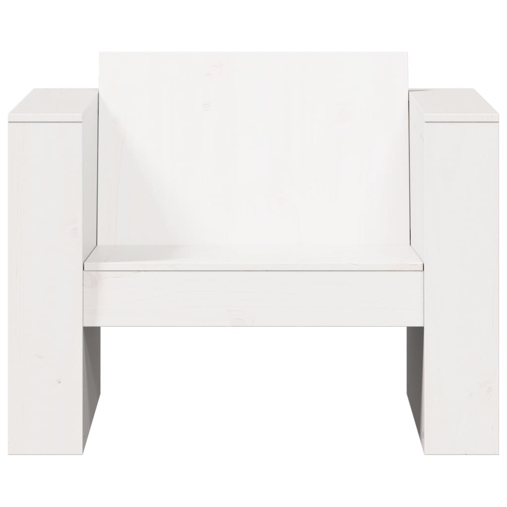 Hagesofa Hvit 79X60X62 Cm Heltre Furu