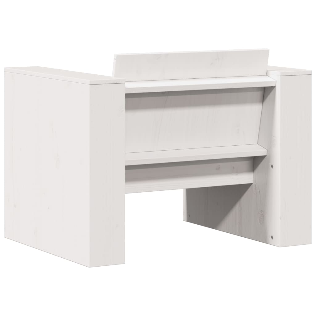Hagesofa Hvit 79X60X62 Cm Heltre Furu