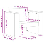 Hagesofa Hvit 79X60X62 Cm Heltre Furu