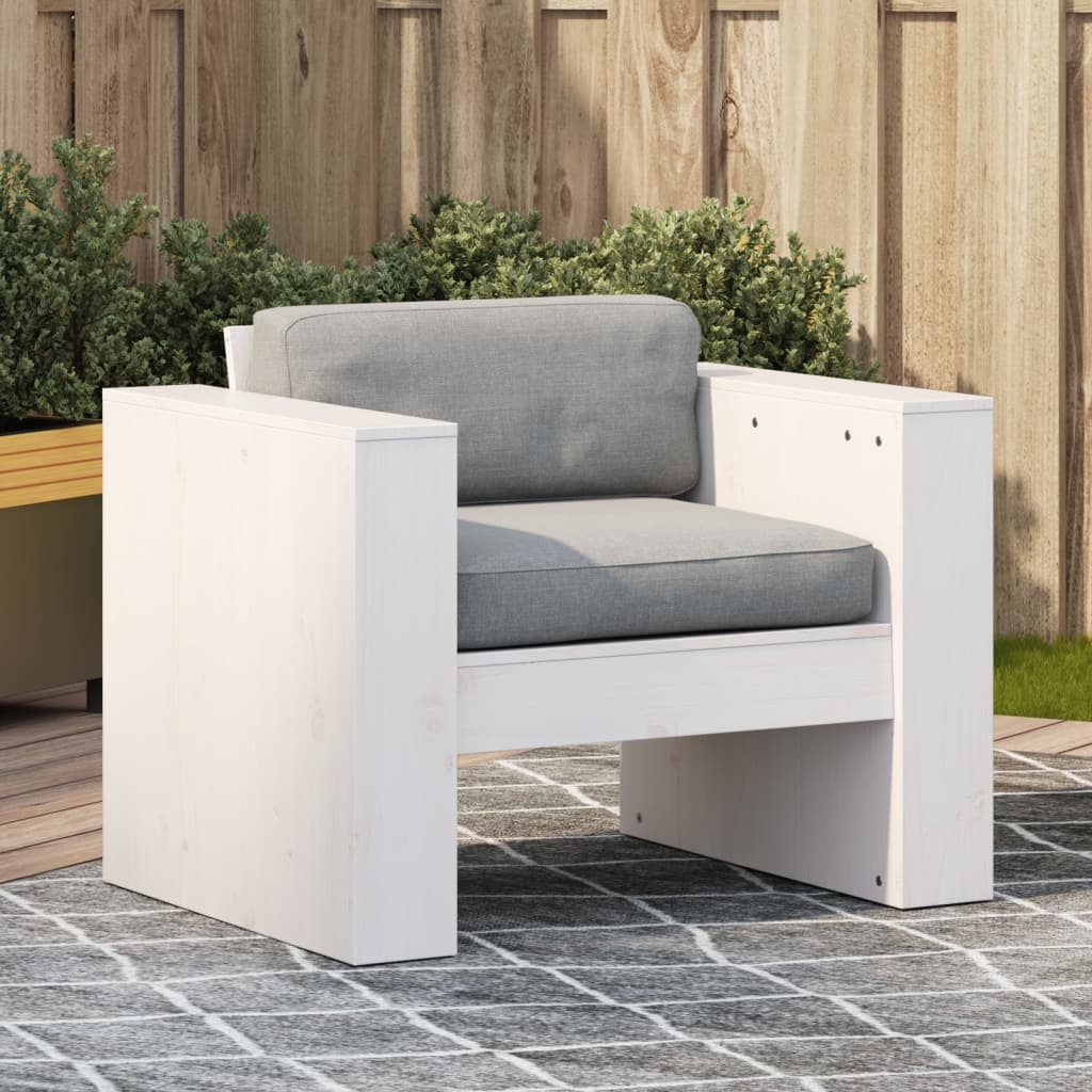 Hagesofa Hvit 79X60X62 Cm Heltre Furu