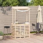 Utendørs Barbord Med Tak 112,5X57X195,5 Cm Heltre Furu