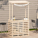Utendørs Barbord Med Tak 112,5X57X195,5 Cm Heltre Furu
