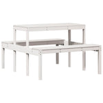 Piknikbord Hvit 110X134X75 Cm Heltre Furu