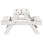Piknikbord For Barn Hvit 88X97X52 Cm Heltre Furu