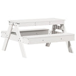 Piknikbord For Barn Hvit 88X97X52 Cm Heltre Furu