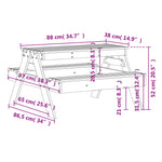 Piknikbord For Barn Hvit 88X97X52 Cm Heltre Furu