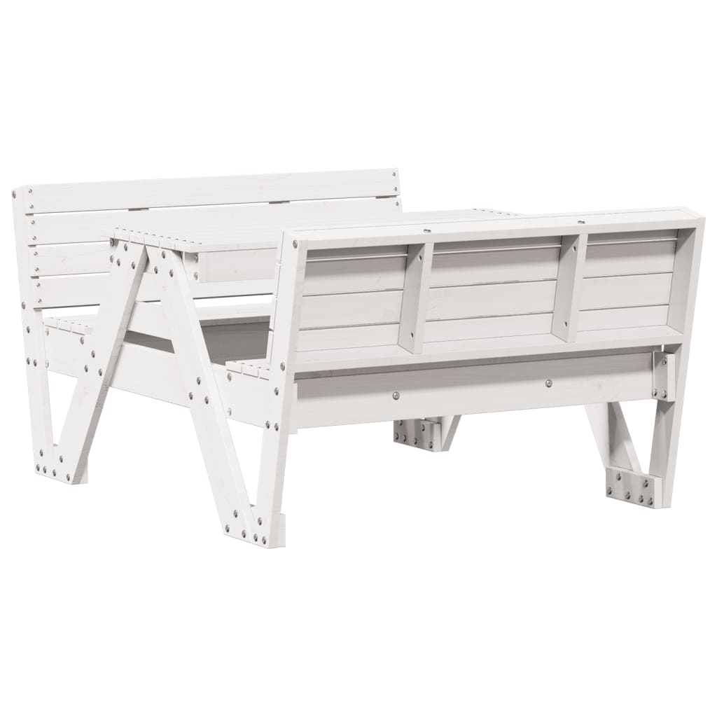 Piknikbord For Barn Hvit 88X122X58 Cm Heltre Furu