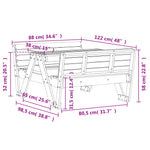 Piknikbord For Barn Hvit 88X122X58 Cm Heltre Furu