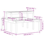 Piknikbord Voksbrun 110X134X75 Cm Heltre Furu