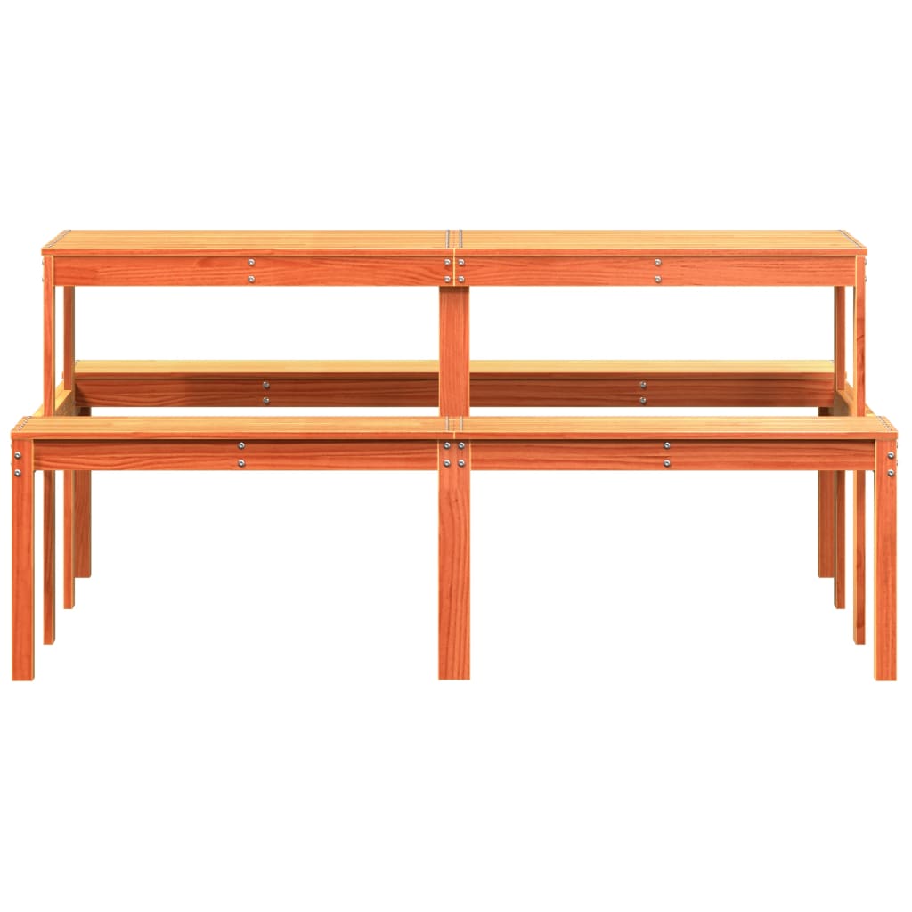 Piknikbord Voksbrun 160X134X75 Cm Heltre Furu