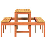 Piknikbord Voksbrun 160X134X75 Cm Heltre Furu