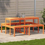 Piknikbord Voksbrun 160X134X75 Cm Heltre Furu