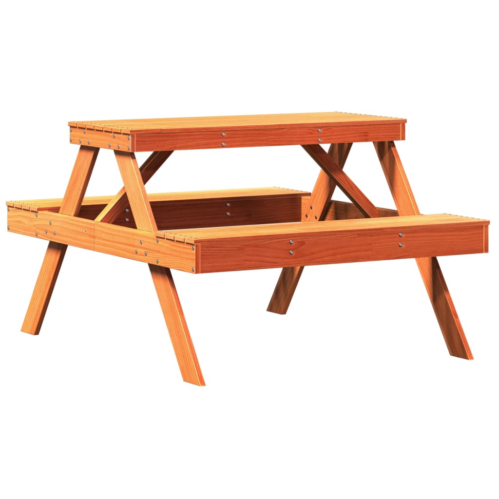 Piknikbord Voksbrun 105X134X75 Cm Heltre Furu