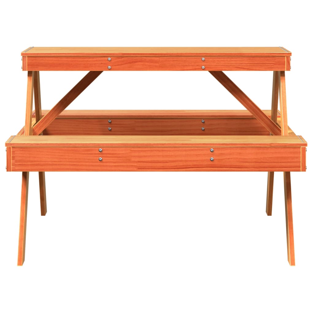Piknikbord Voksbrun 105X134X75 Cm Heltre Furu