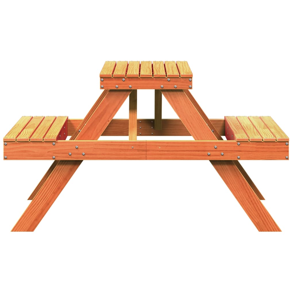 Piknikbord Voksbrun 105X134X75 Cm Heltre Furu