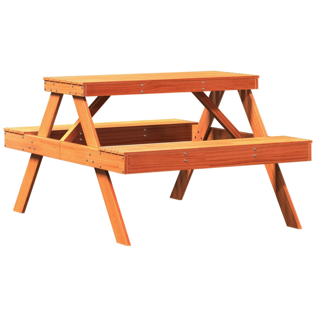 Piknikbord Voksbrun 105X134X75 Cm Heltre Furu